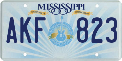 MS license plate AKF823