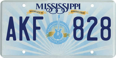 MS license plate AKF828