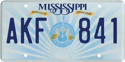 MS license plate AKF841
