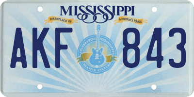 MS license plate AKF843