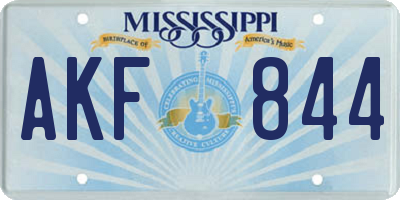 MS license plate AKF844