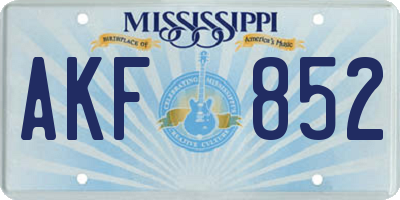MS license plate AKF852