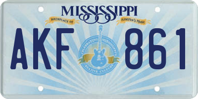 MS license plate AKF861