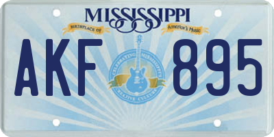 MS license plate AKF895