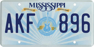 MS license plate AKF896