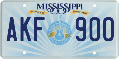 MS license plate AKF900