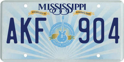 MS license plate AKF904