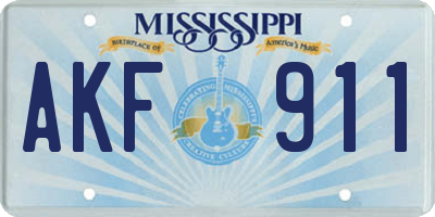 MS license plate AKF911