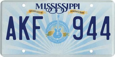 MS license plate AKF944