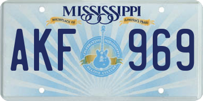 MS license plate AKF969