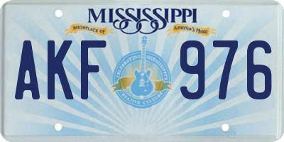 MS license plate AKF976