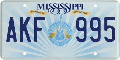 MS license plate AKF995