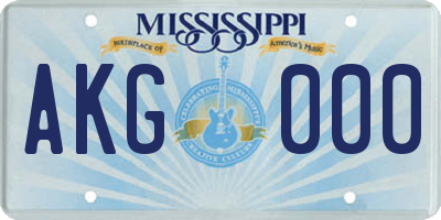 MS license plate AKG000