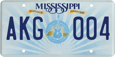 MS license plate AKG004