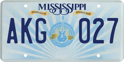 MS license plate AKG027