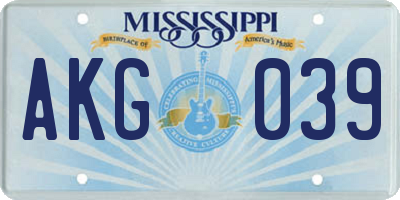 MS license plate AKG039