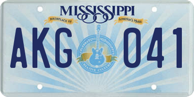MS license plate AKG041