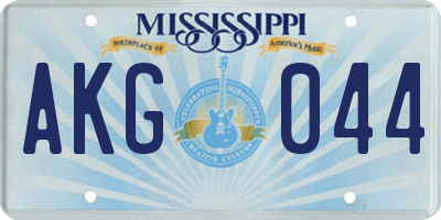MS license plate AKG044