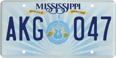 MS license plate AKG047
