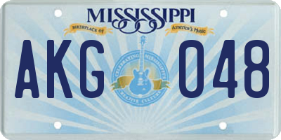 MS license plate AKG048