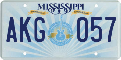 MS license plate AKG057