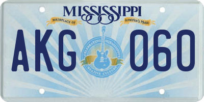 MS license plate AKG060