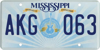 MS license plate AKG063
