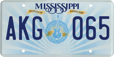 MS license plate AKG065