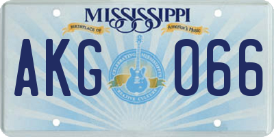MS license plate AKG066