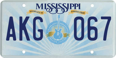 MS license plate AKG067