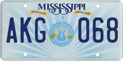 MS license plate AKG068