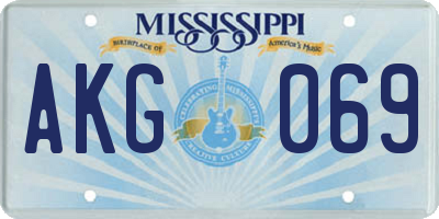 MS license plate AKG069