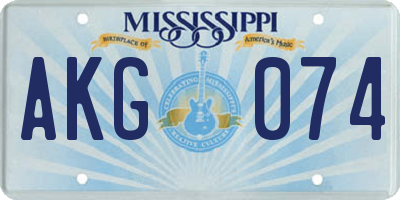 MS license plate AKG074