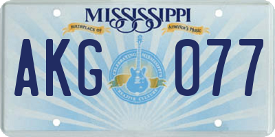 MS license plate AKG077