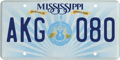 MS license plate AKG080