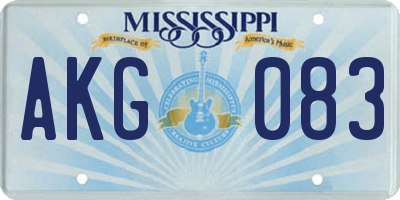 MS license plate AKG083