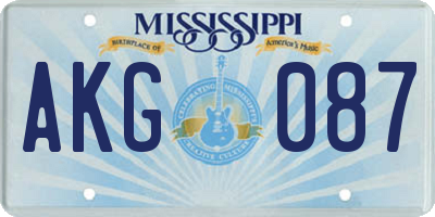 MS license plate AKG087