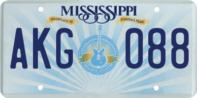 MS license plate AKG088
