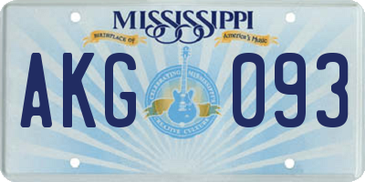 MS license plate AKG093