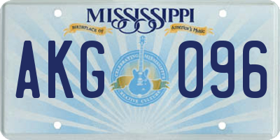 MS license plate AKG096