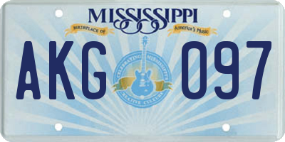MS license plate AKG097