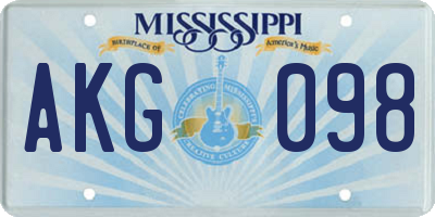 MS license plate AKG098