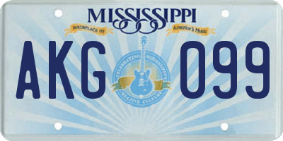 MS license plate AKG099
