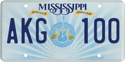 MS license plate AKG100