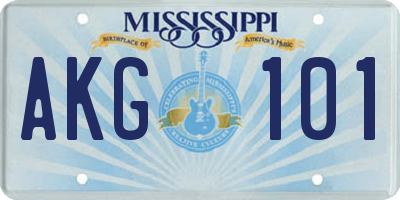 MS license plate AKG101