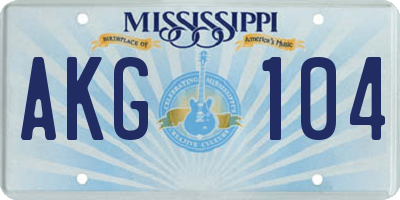 MS license plate AKG104