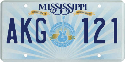 MS license plate AKG121