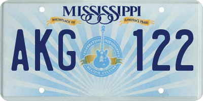 MS license plate AKG122