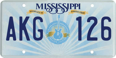 MS license plate AKG126