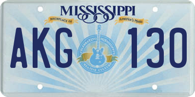 MS license plate AKG130
